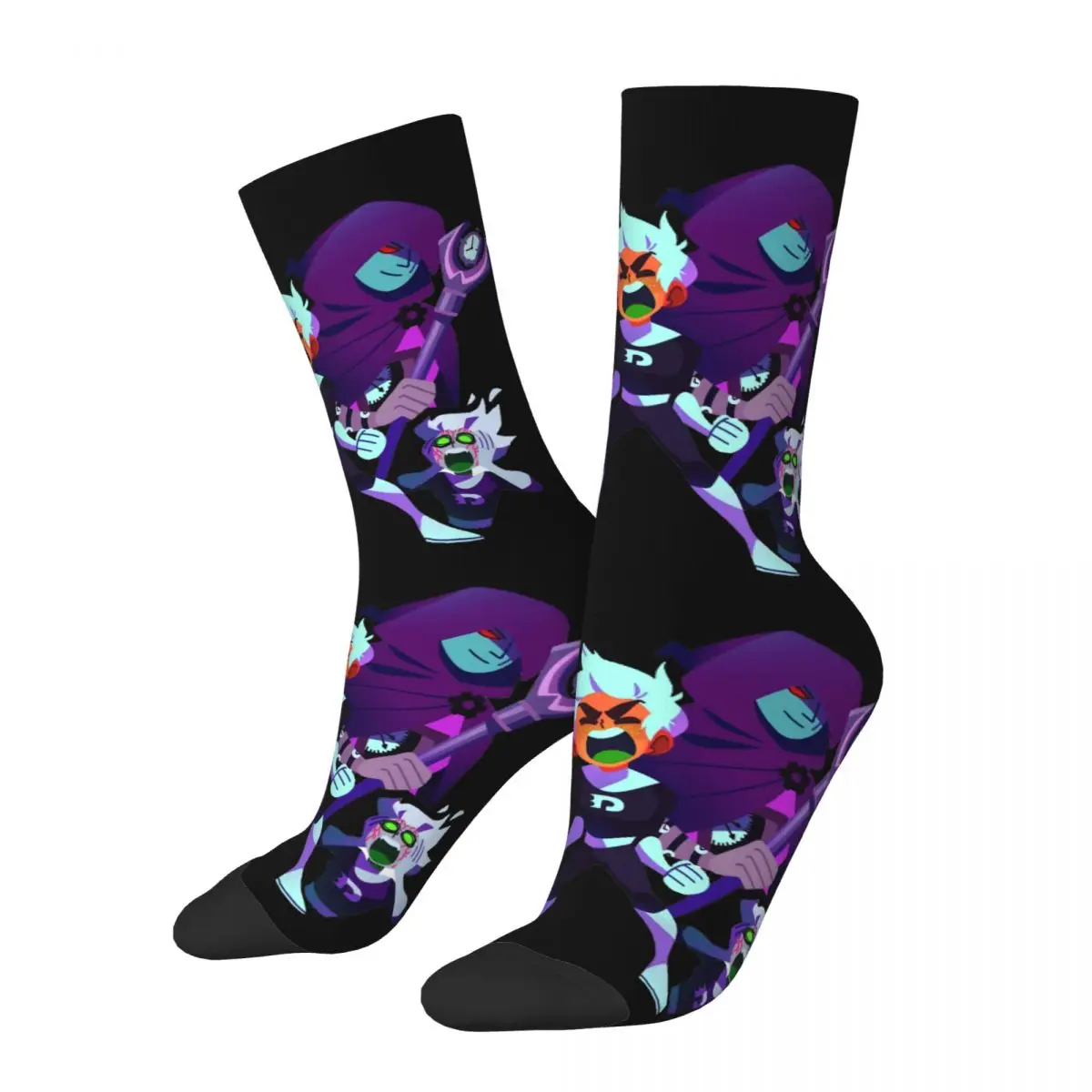 Funny Happy Men's compression Socks TUE Retro Harajuku Adventure anime Danny Phantom Hip Hop Novelty Pattern Crew Crazy Sock