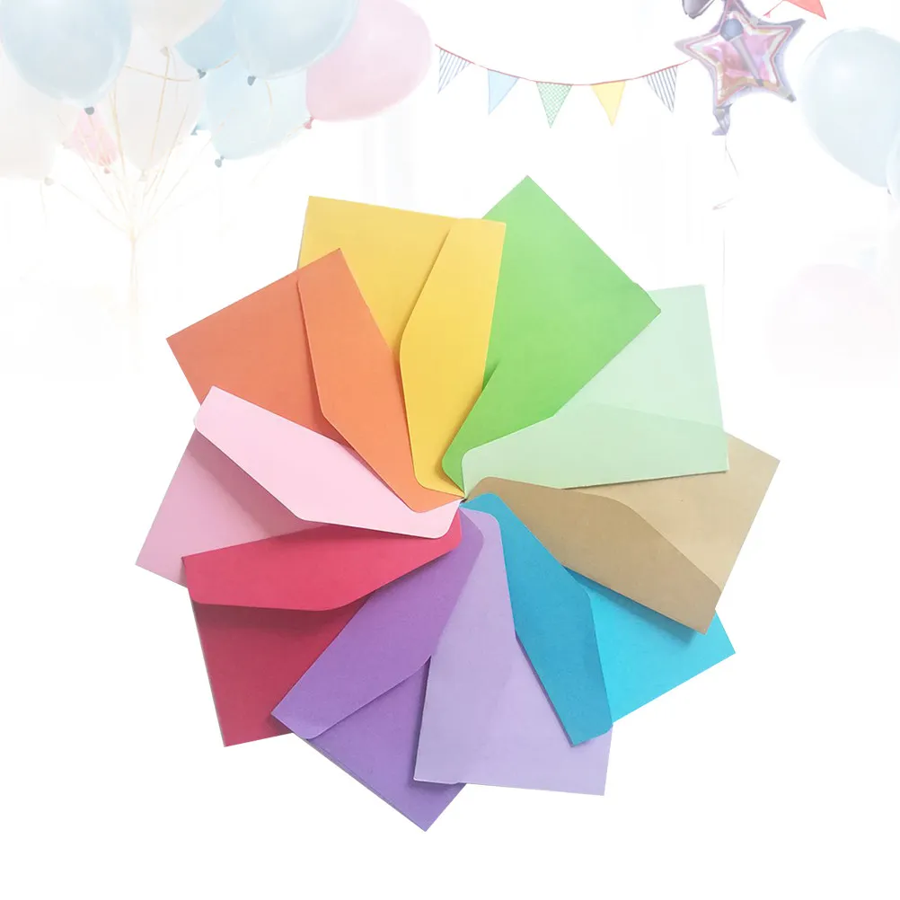 

60 шт. праздничных цветных пустых конвертов из премиальной перерабатываемой биоразлагаемой бумаги для почтовых марок, монет, чеков, открыток