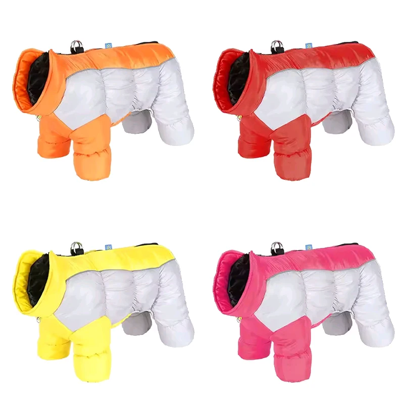 

Winter Pet Warm Big Dog Cotton Clothing With Reflective Strap Waterproof Dog Jumpsuit for Small Medium Large Dogs Clothes