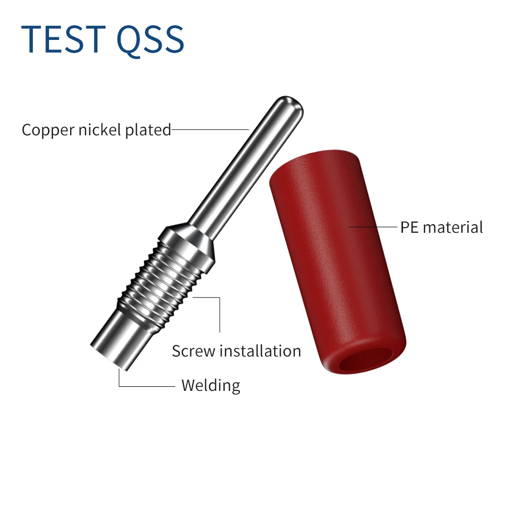 QSS 10PCS 2MM Banana Plug Nickel Plated Electrical Terminal Connector Accessories  5 Colors Q.10001