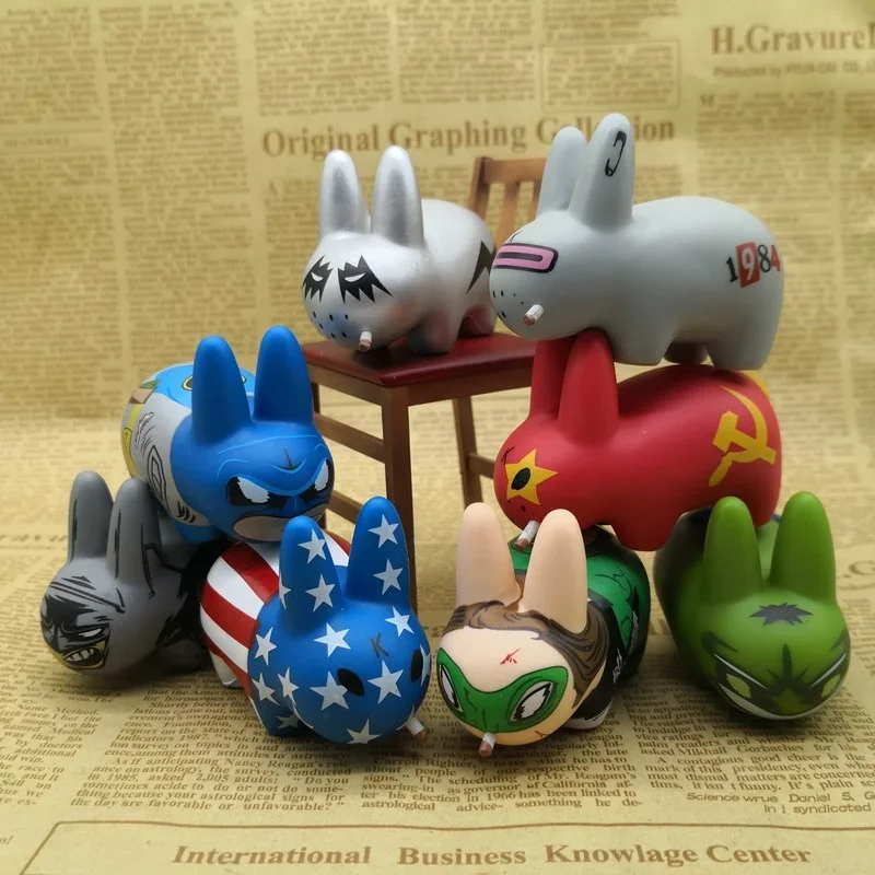 Genuine Smorkin Labbit Mini Series Figure Frank Kozik Kidrobot Model Marvel DC Super Hero Figurine Table Decoration Designer Toy