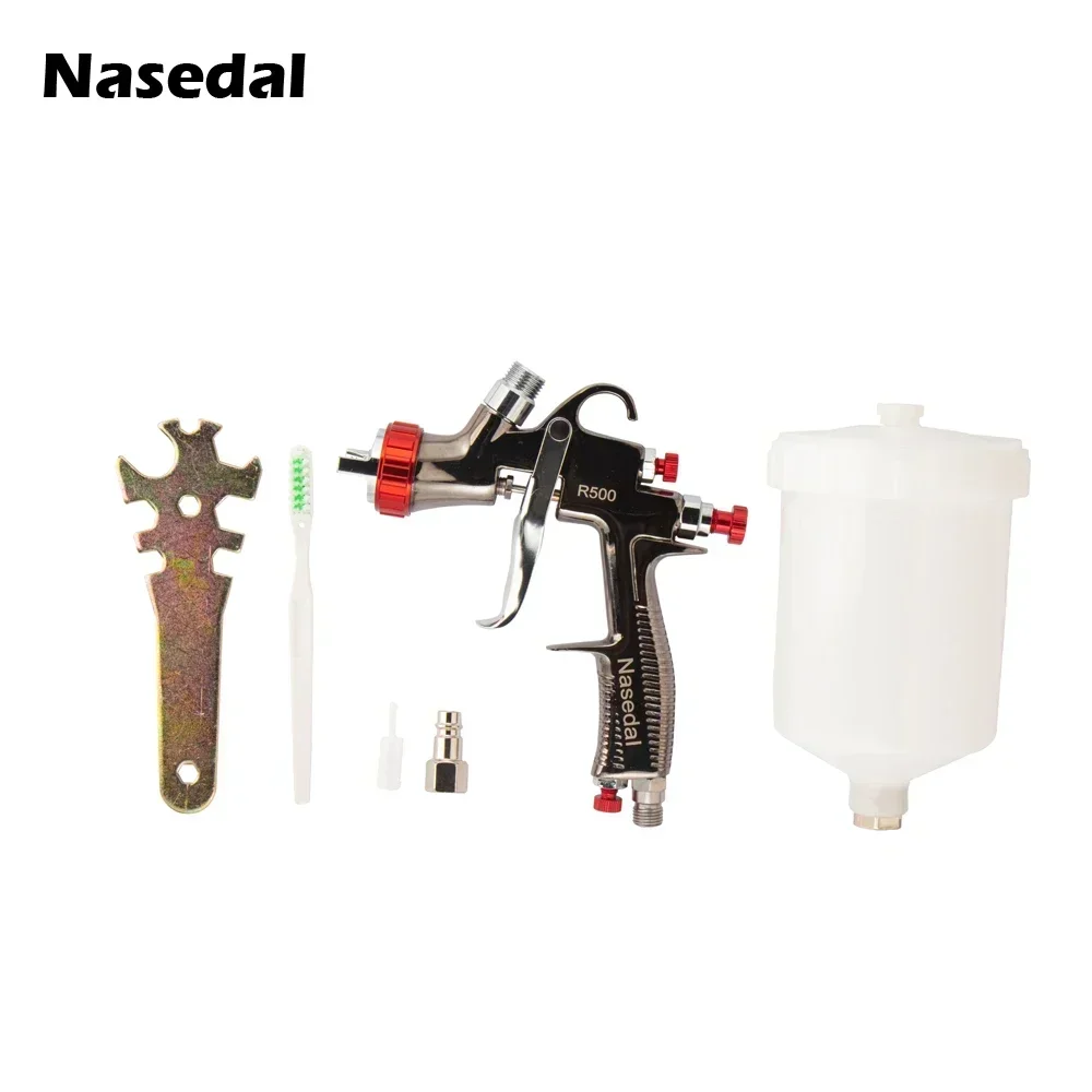 Nasedal R500 LVLP Spray Gun Airbrush Car Painting gun for Model Cake Painting Nail Art Car 1.3mm High quality 600cc Spray Gun