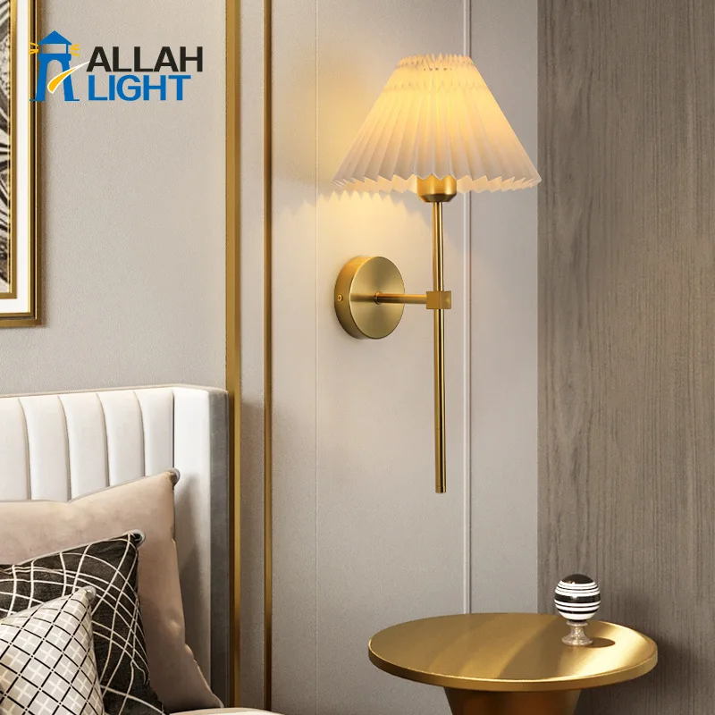 

Modern Sconce LED Wall Light Nordic Room Decor Wall Lamp for Bedroom Bedside Vintage Home Indoor Gold Wall Lighting