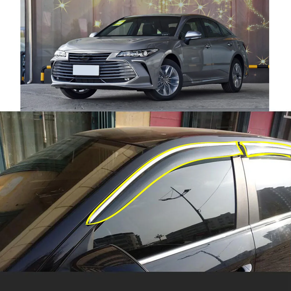 

Car Body Styling Sticker Plastic Window Glass Wind Visor Rain/Sun Guard Vent For TOYOTA Avalon XX50 2018 2019 2020 2021