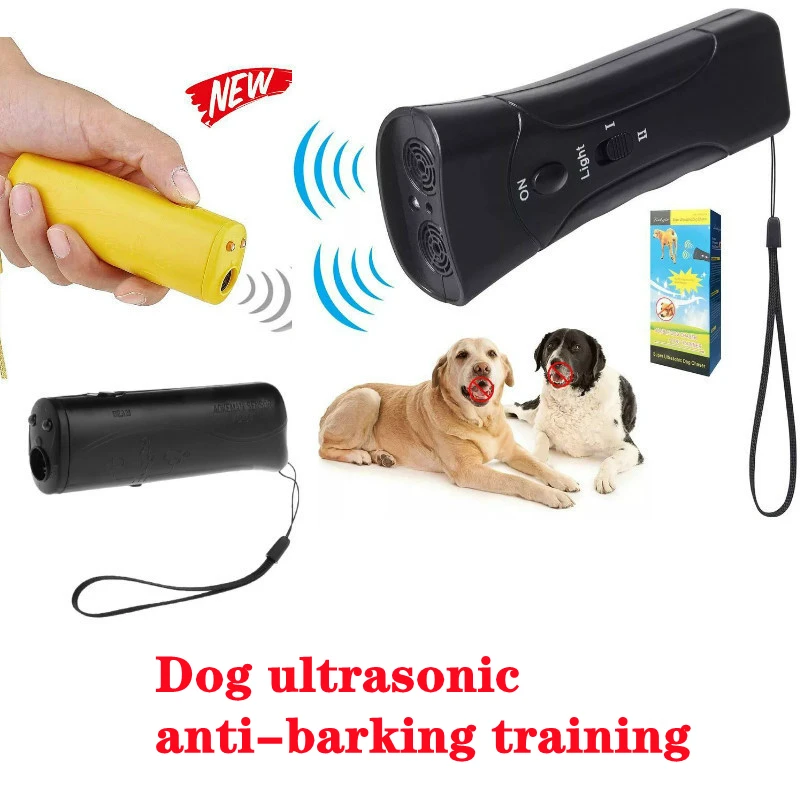 New Pet Dog Repeller Ultrasound Pet Training Anti Barking Control Devices 3 in1 Stop Bark Deterrents Trainer With LED Flashlight