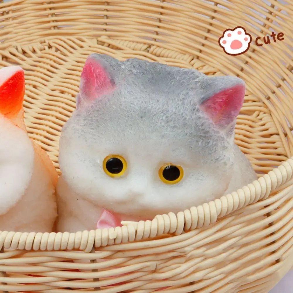 Bonito dos desenhos animados grande gato boneca squeeze brinquedo arco animal gato em forma de squeeze brinquedo macio colorido artificial boneca squeeze brinquedo escritório