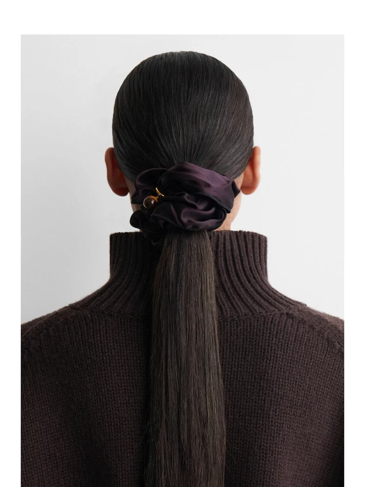 手作りシルクヘアタイ-レディースファッションアクセサリー-大腸型ヘアバンド-シンプルスタイル-ラウンドヘアサークル