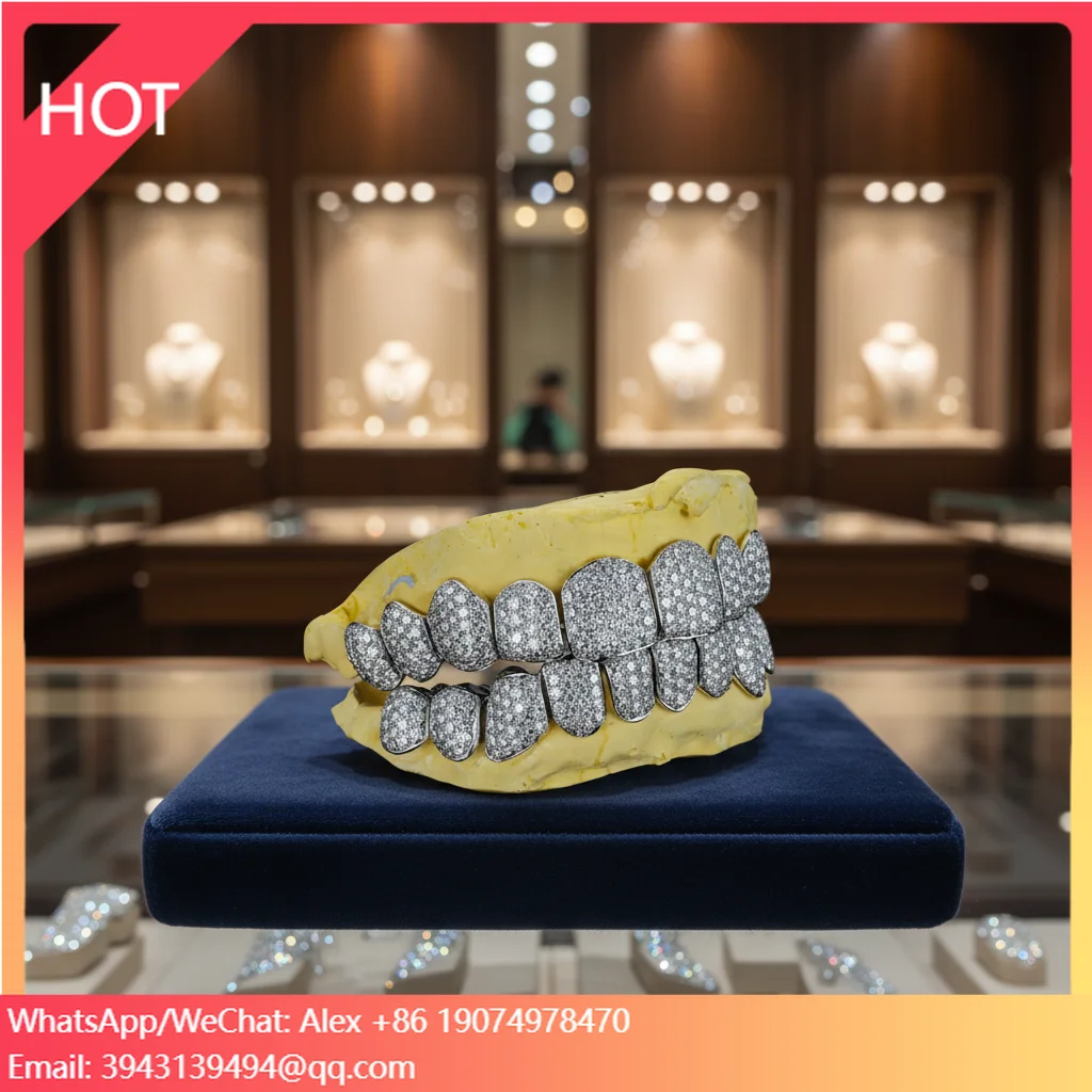

Индивидуальные унисекс-украшения Fine Grillz Custom Hop из серебра S925 с позолотой из настоящего золота 9k, 10k, 14k, 18k, с инкрустацией муассанитом и лабораторными бриллиантами в виде букв