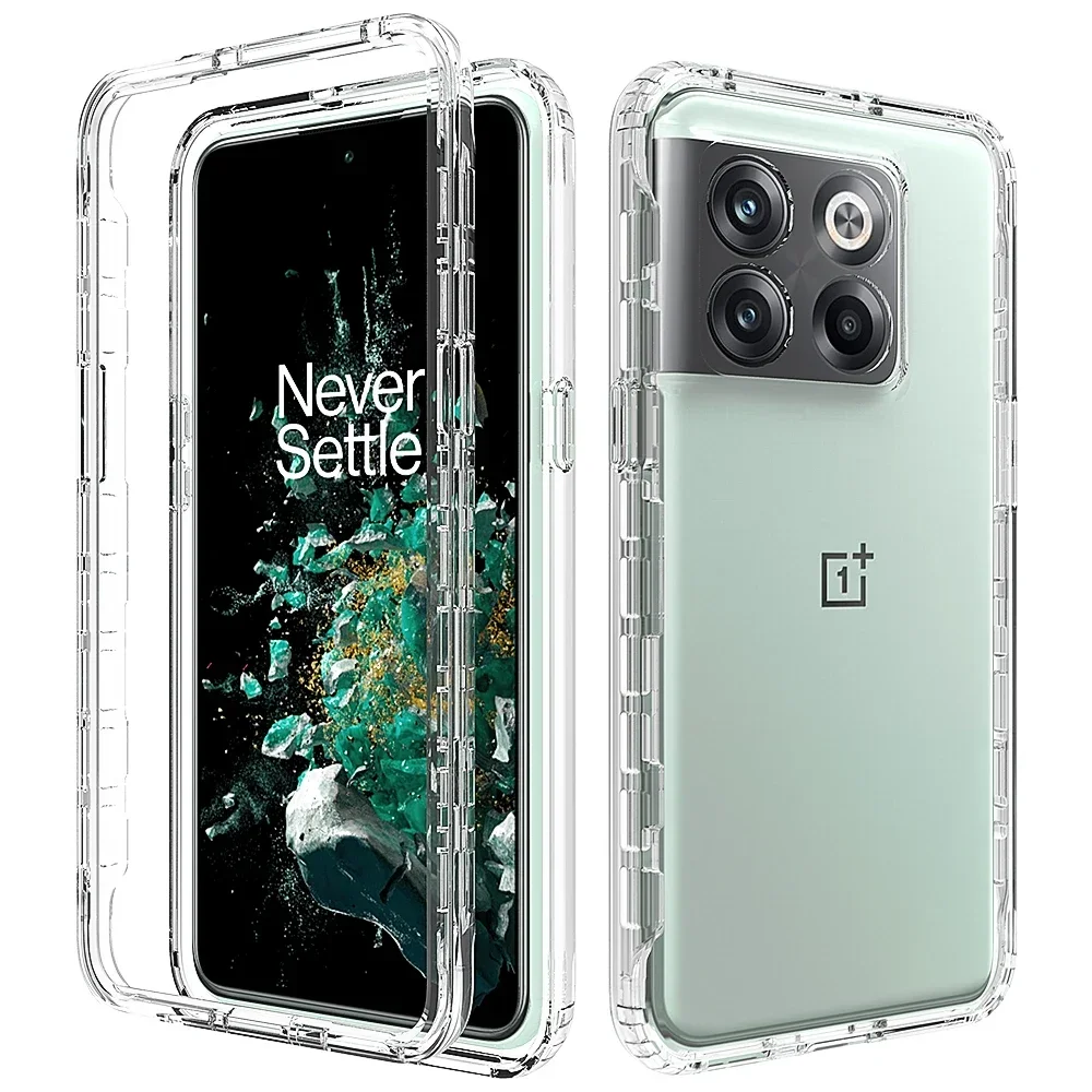 Rugged Armor Shockproof Phone Case For OnePlus 10T 10 Pro Nord N20 N200 5G Hard Plastic Frame Transparent Soft TPU Back Cover