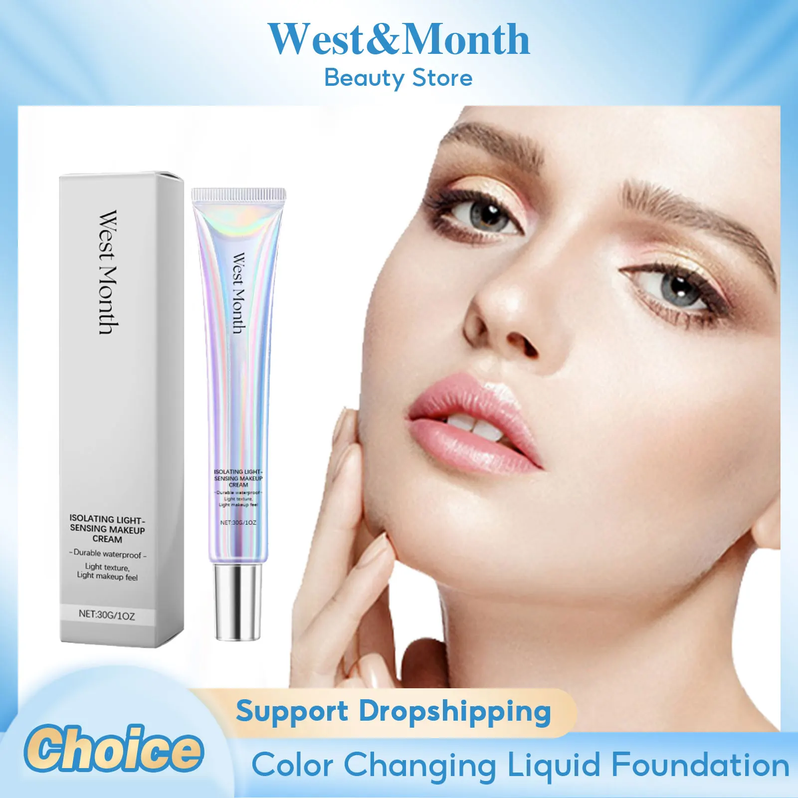 

Color Changing Liquid Foundation Even Skin Tone Improve Dullness Relieves Dryness Moisturizing Brighten Whiten Makeup Base Care
