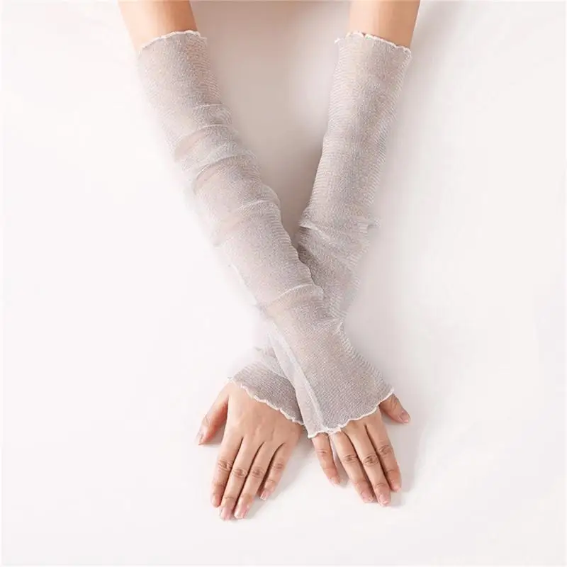 39bd 2pcs bảo vệ da tay áo cánh tay tay ngoài trời bằng lụa băng lụa