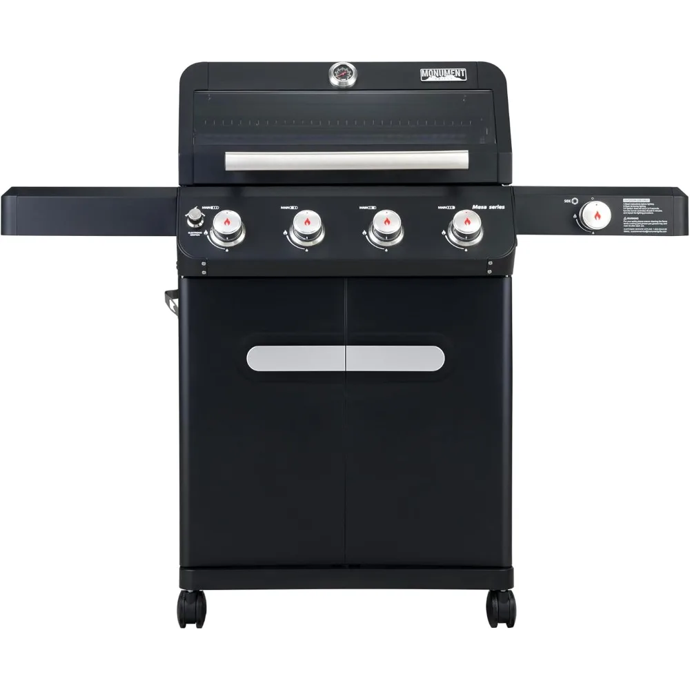 

Monument Grills 4+1 Outdoor Barbecue Stainless Steel 4 Burners & 1 Side Burner Propane Gas Grill, 52,000 BTU Patio Garden Barbec