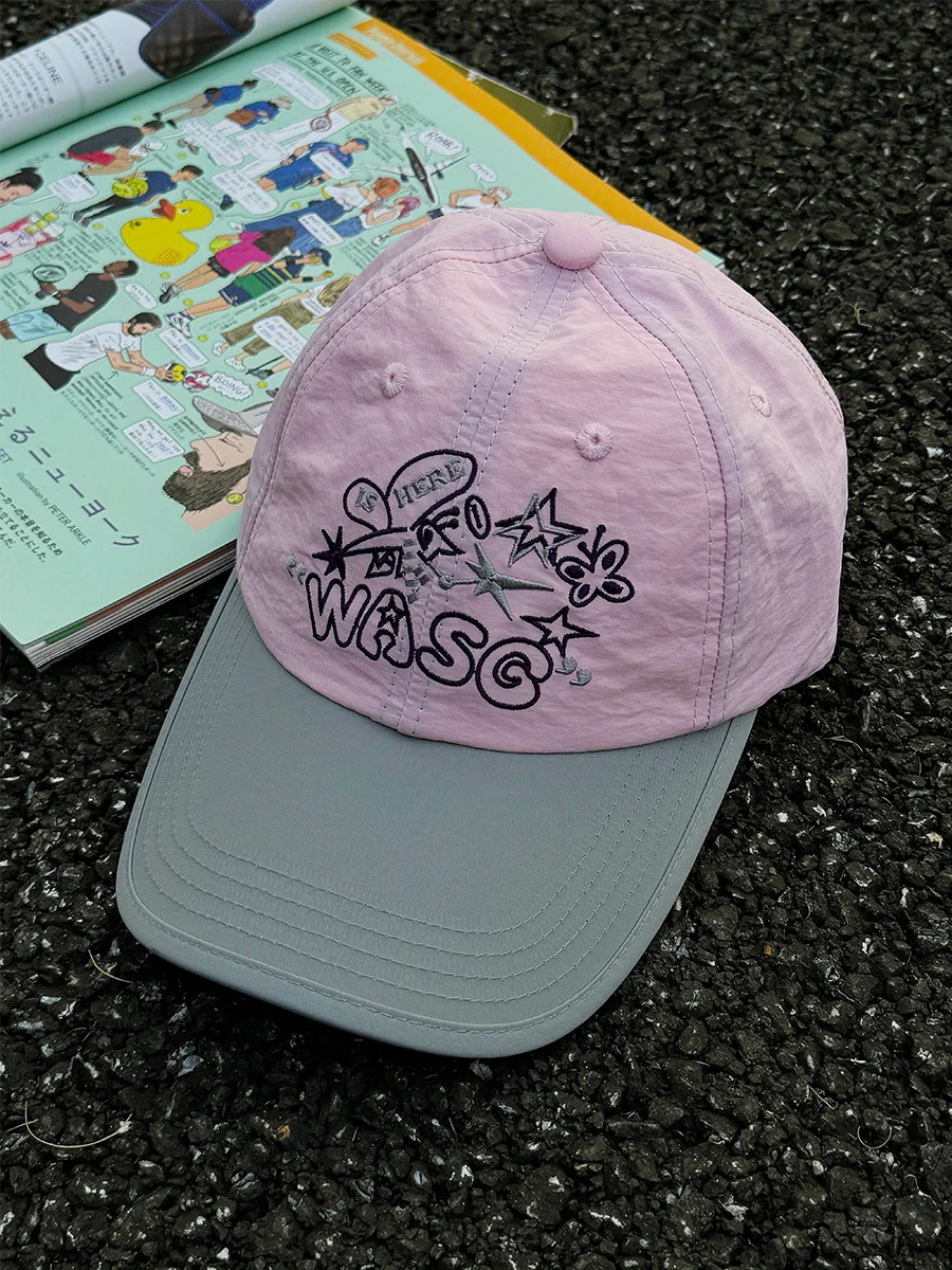 

Lightweight Solid Color Cartoon Baseball Cap for Women - Korean Style Peak Hat for Outdoor, Soft Cotton Snapback Sunshade Cap