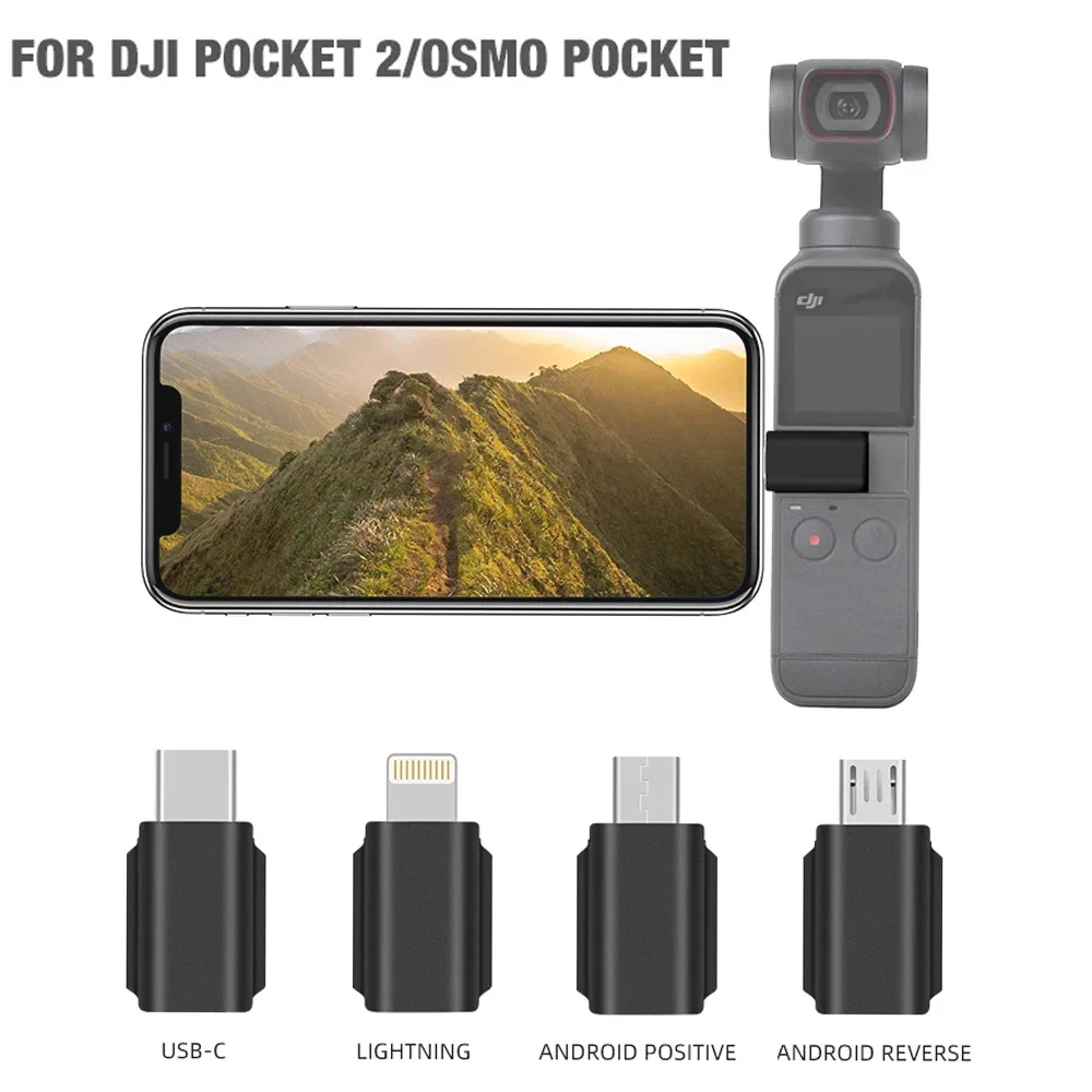 Smartphone Adapter for DJI Osmo Pocket 2 Micro USB TYPE-C IOS Phone Data Connector Interface Handheld Gimbal Camera Accessories