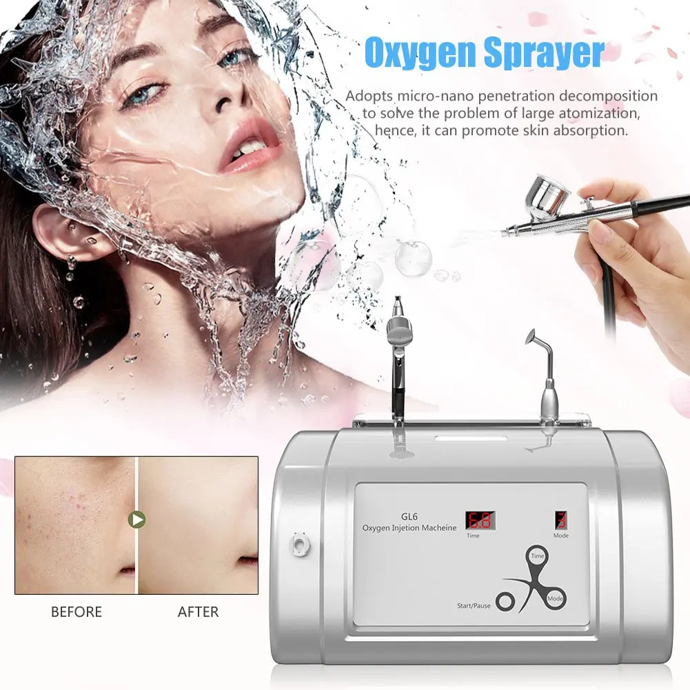 Facial Skin Rejuvenation Machine Acne Wrinkle Removal Oxygen Injection Spray Face-Skin-Care device Ultrasonic Rejuvenation