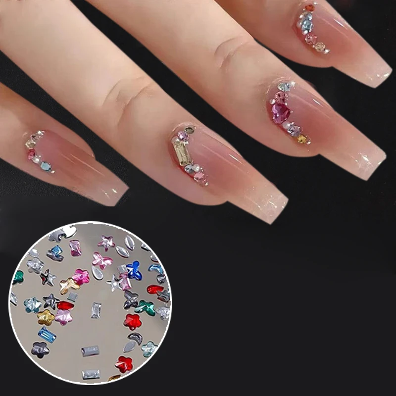 الملونة البسيطة شقة القاع حجر الراين اللؤلؤ مسمار الفن مسمار سحر الديكور اكسسوارات مسمار الفن مسمار الفن المتحمسين