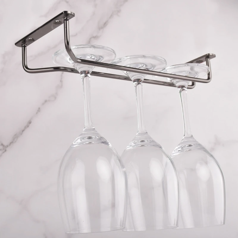 Useful Iron Wine Rack Glass Holder Hanging Bar Hanger Shelf Wine Glass Rack Stand Paper Roll Holder for Home Kitchen