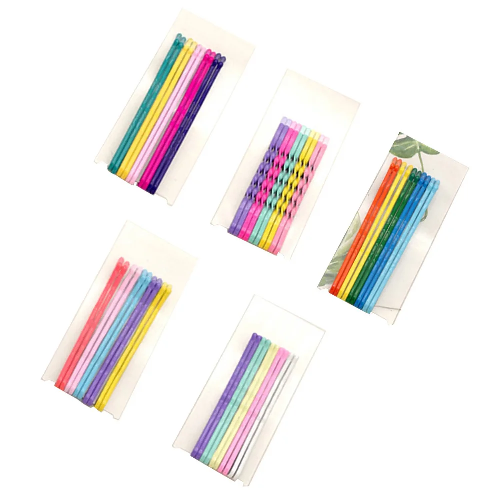 50 قطعة دائم قابلة لإعادة الاستخدام قوس قزح المعادن بنس للشعر تصفيف مقاطع الشعر ل Updos بنس للشعر مقاطع الشعر الحلوى دبابيس الشعر المعدنية