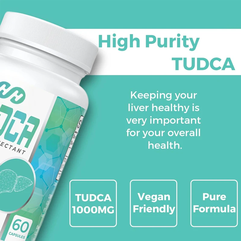 

TUDCA Bile Salt Supplement 1000mg 60 Vegetarian Capsules,liver Support Supplement for Detoxification and Cleansing, Gelatin Free