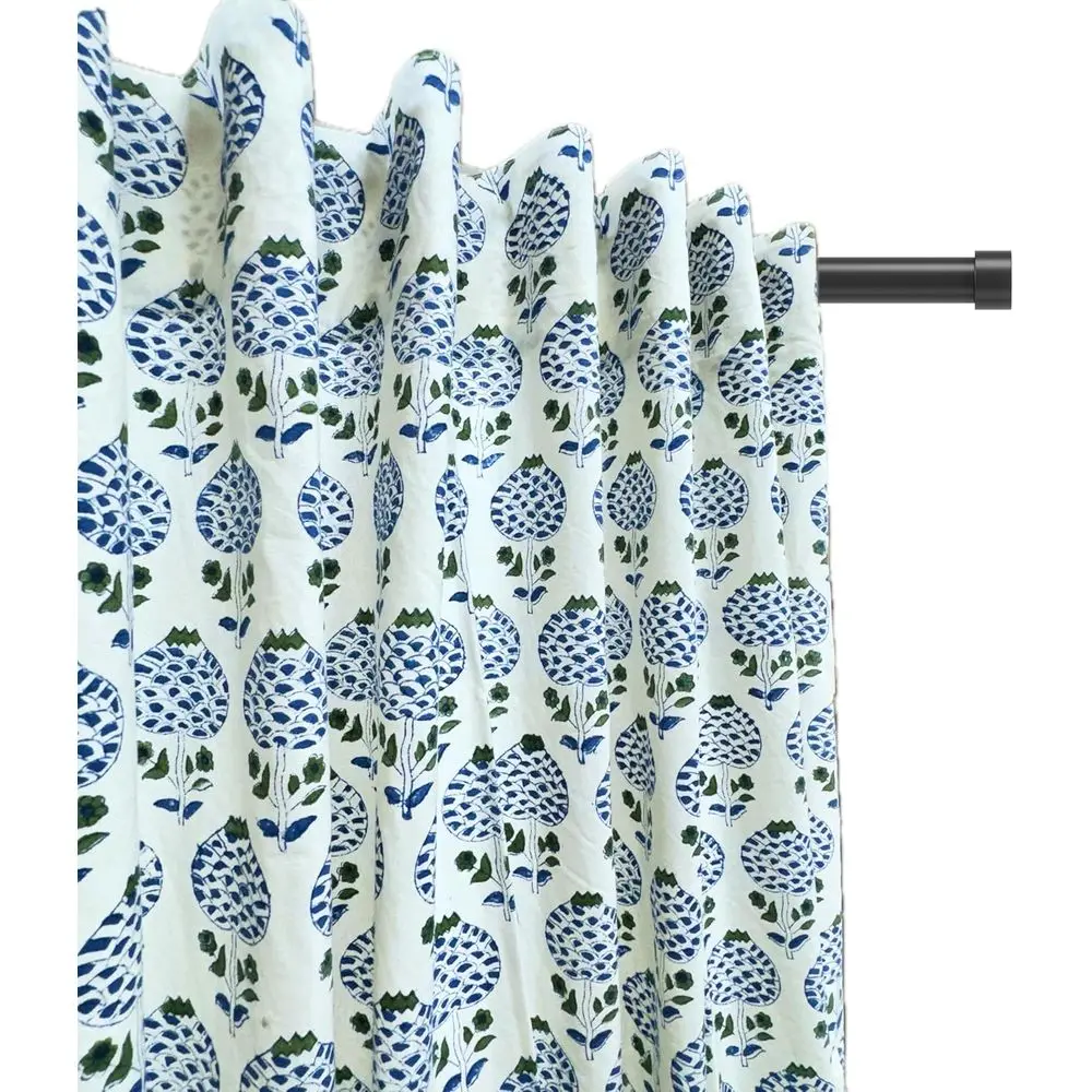 

Синие шторы с блочным принтом, ширина 60 дюймов, длина 96 дюймов, одна штука в упаковке