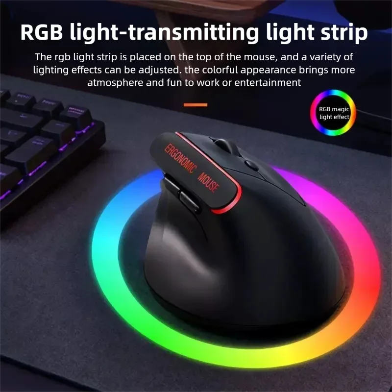 Warvank VM1 ماوس لاسلكي عمودي مريح قابل لإعادة الشحن 1600 ديسيبل متوحد الخواص زر انقر منخفض الضوضاء لأجهزة الكمبيوتر المحمولة وأجهزة الكمبيوتر المكتبية Macbook