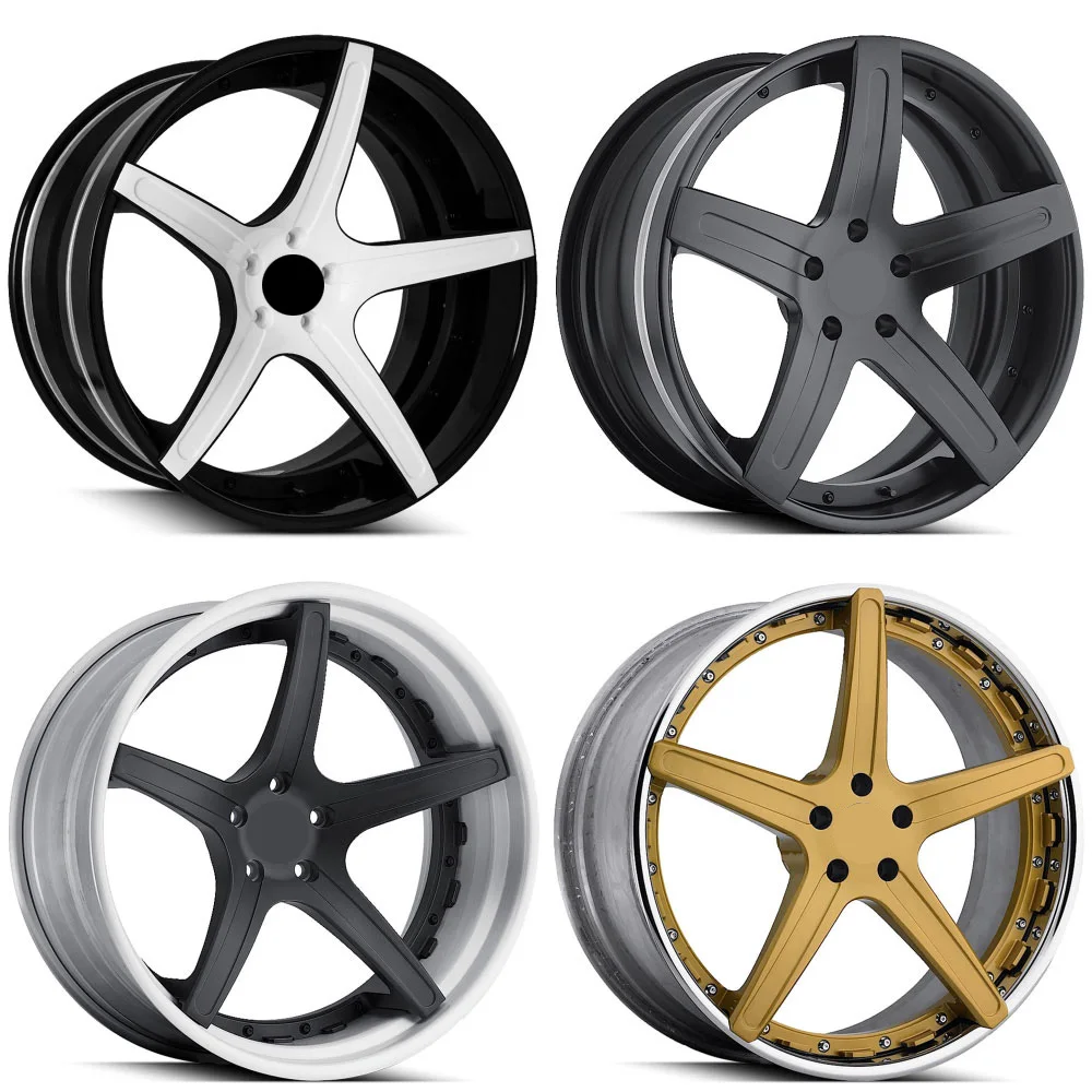 

SY-02053 2 Pieces Custom Forgiato Aggio-ECL Matte Gold Face with Black Lip Forged Rims for Ford BMW Benz Lamborghini Maserati