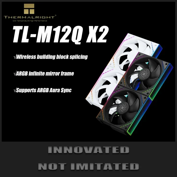 

Thermalright TL-M12Q X2 120mm PC Case Cooling Fans, Daisy-Chain | 2000RPM | High Airflow | ARGB | Dual Infinity Mirrors Lighting