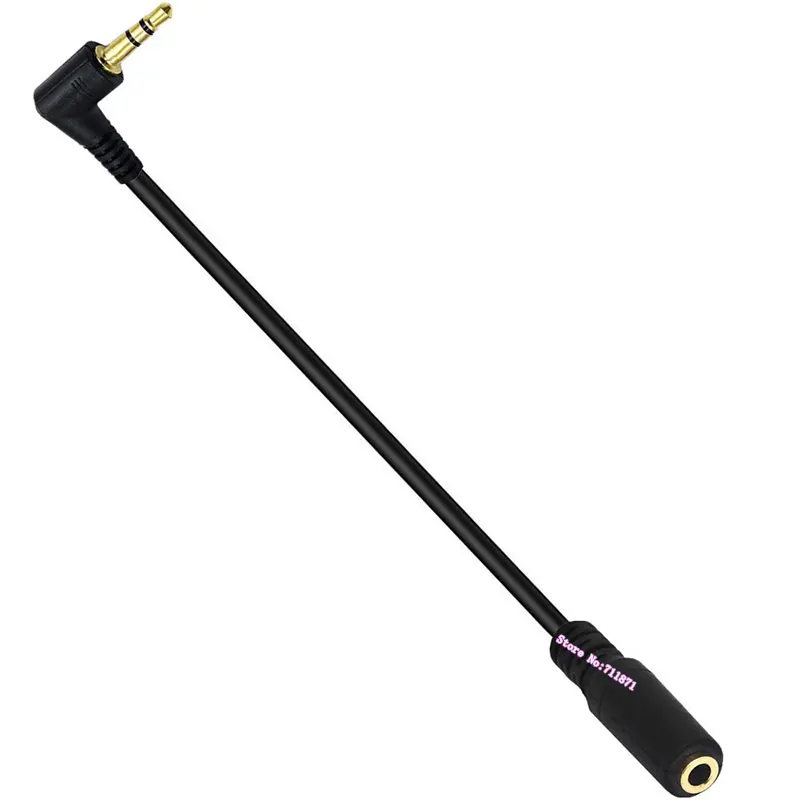 سلك تمديد مطلي بالذهب ، كوع زاوية يمنى ، ستيريو TRS ، ذكر إلى أنثى ، خط سلكي ،