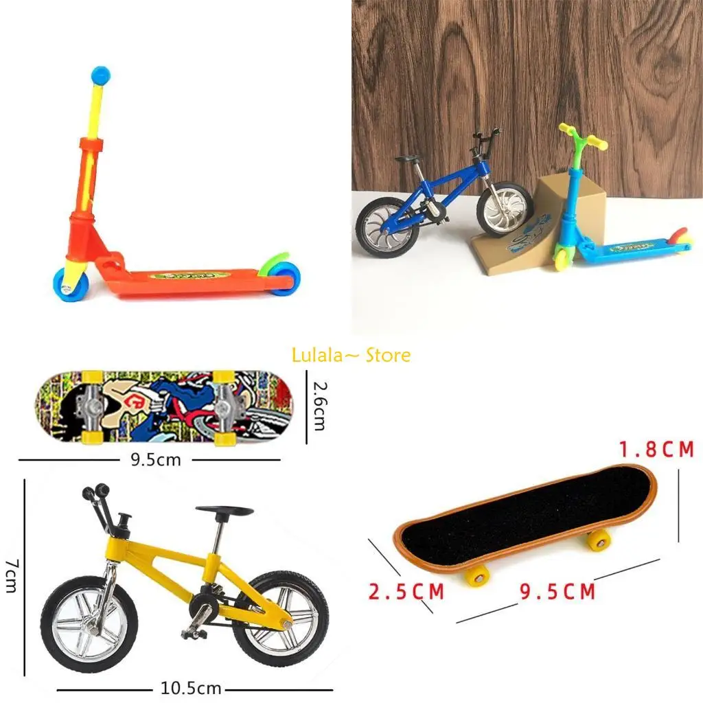 Y4QA Finger Scooter Skate Boarding Mini Finger Bike Toy Bricolaje Adultos Favor Fiesta