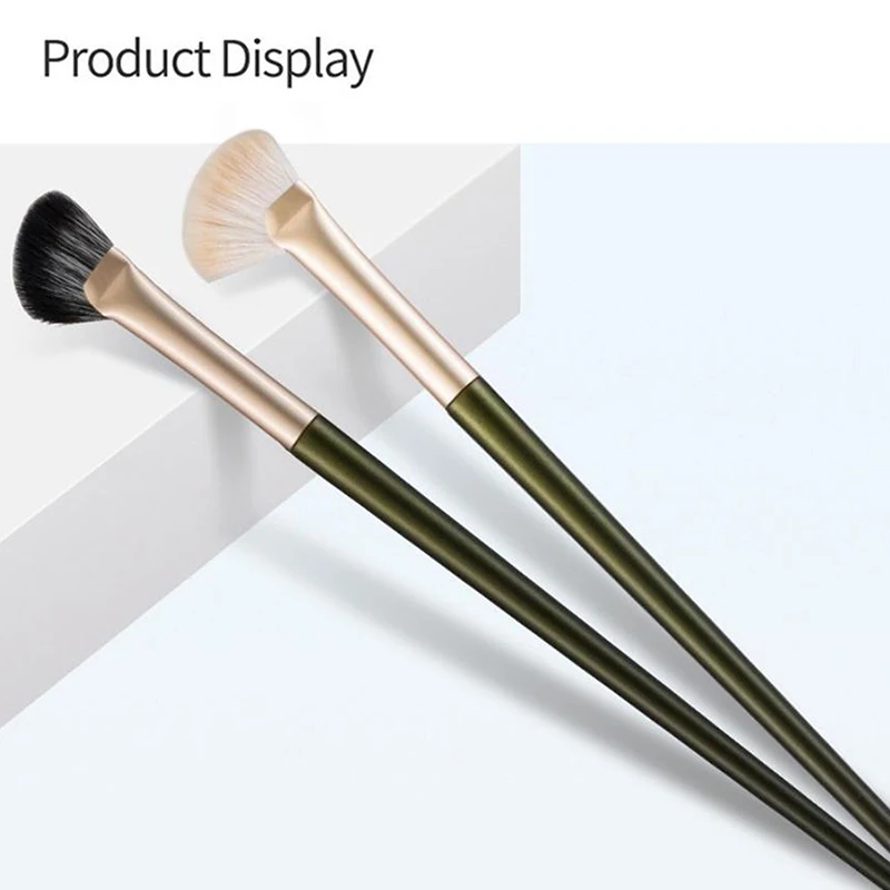 Professional Soft Highlighter Blush Make Up Tools Flat Angled Contour Makeup Brush,Half Fan-shape Nose Shadow Brush,