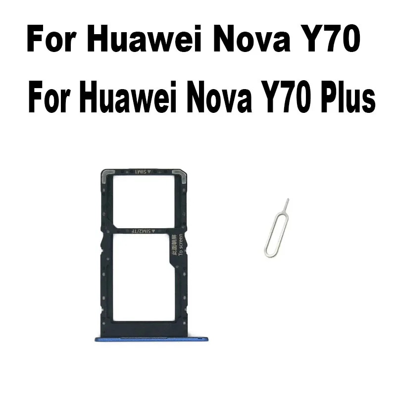 New For Huawei Nova Y70 Plus Sim Card Tray Slot Holder Socket Adapter Connector Repair Parts Replacement