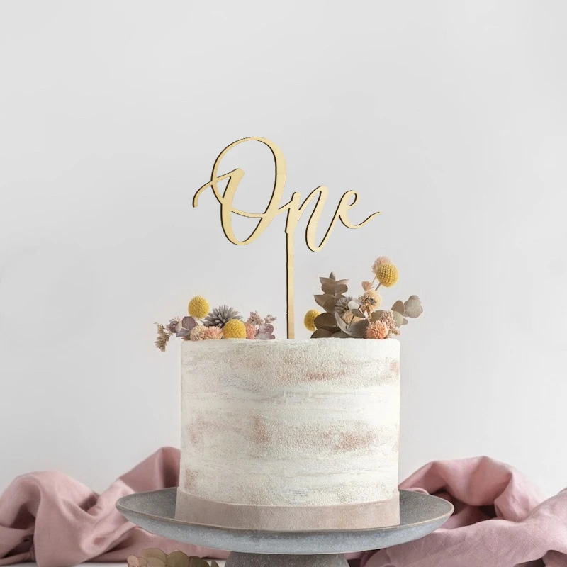 1pc Ein Kuchen Topper 1. Geburtstag Holz Kuchen Topper Holz Ein Glücklich Kuchen Dekor Ersten Geburtstag Baby Shower party Dekorationen – Detail 11