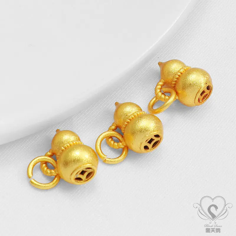 18K Sand Gold Ancient Gourd Pendant Bracelet Necklace DIY Handmade Jewelry Accessories Pendant Material