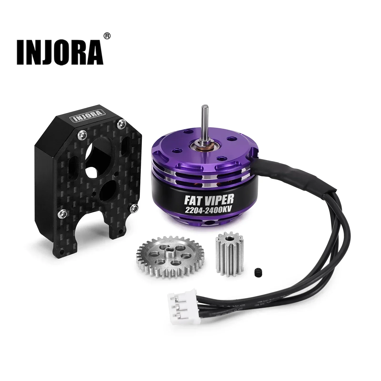 INJORA Fat Viper 2204 Brushless Outrunner Motor with Mount for 1/24 RC Crawler Axial SCX24