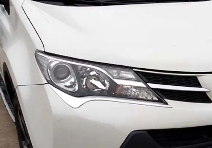 

For Toyota RAV4 RAV 4 2016 2017 2018 ABS Chrome Auto Front Head Light Lamp Cover Trim Headlight Eyebrow Strips Car Styling