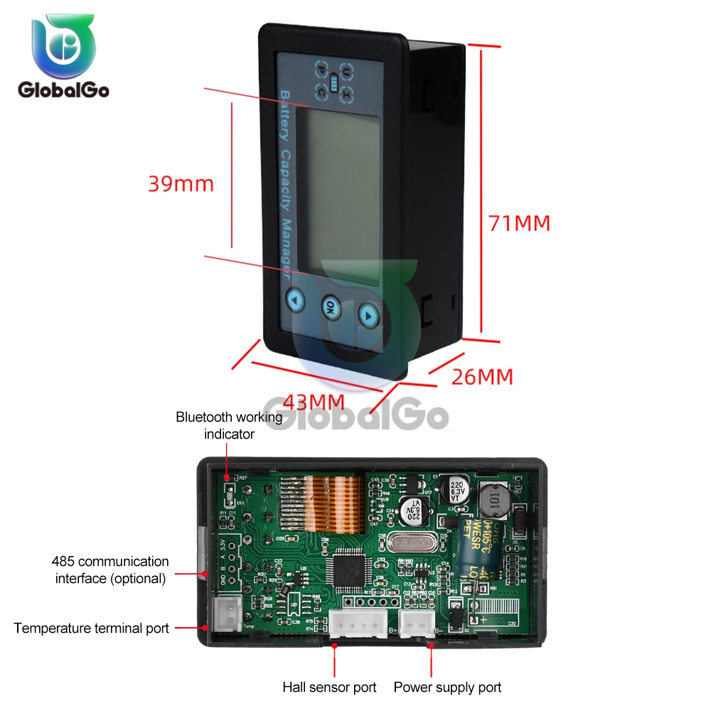 VA9210 DC8-120V Digital Voltmeter Ammeter Battery Capacity Indicator Hall Coulomb Meter Tester Power Detector Energy Test Meter