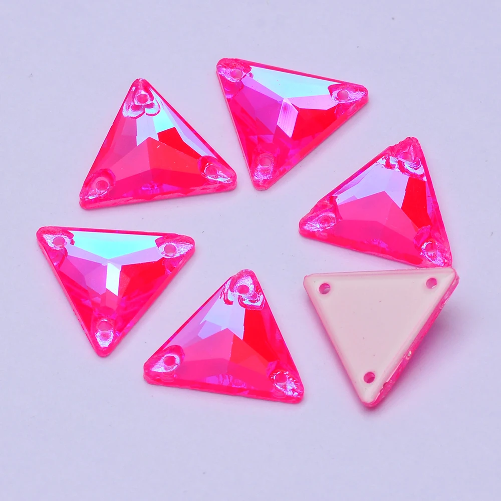 Neonfarbene Dreieckige Flatback-Strasssteine mit Abgeschrägten Kanten Großhandel Aufnähbare Glaskristalle für Modebekleidung und Accessoires – Detail 13