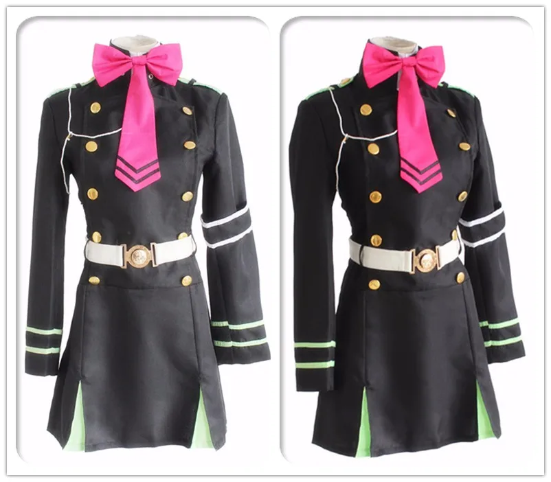 Anime Seraph of The End Hiiragi Shinoa Set completo Costume per ragazza Donna Costume cosplay festa di Halloween con parrucca viola