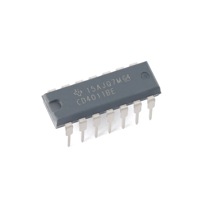 5Pcs/Original genuine straight insertion CD4011BE PDIP-14 four way 2-input NAND gate logic chip