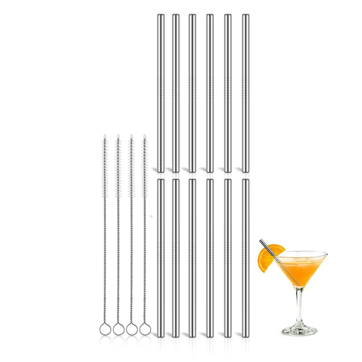 13/16cm Short 304 Stainless Steel Straws Metal Straws Reusable Drinking Straws For Cocktail Bar Party Eco-friendly Drinkware