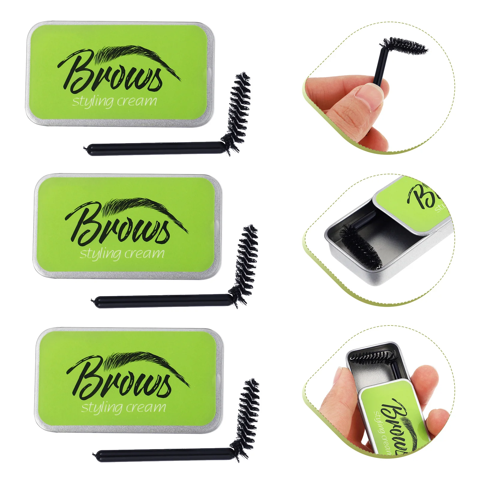 

3Sets Waterproof Eyebrow Soap with Brush Tool for Defining Filling Brows Long Wear Brow Shaping Cream Woman Makeup Supplies