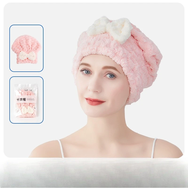Dry Hair Towel Household Double-layers Waterproof Thick Women's Oilproof Shampoo Bathing Hat Wash Make-up Head Cover Hair Bonnet view 5