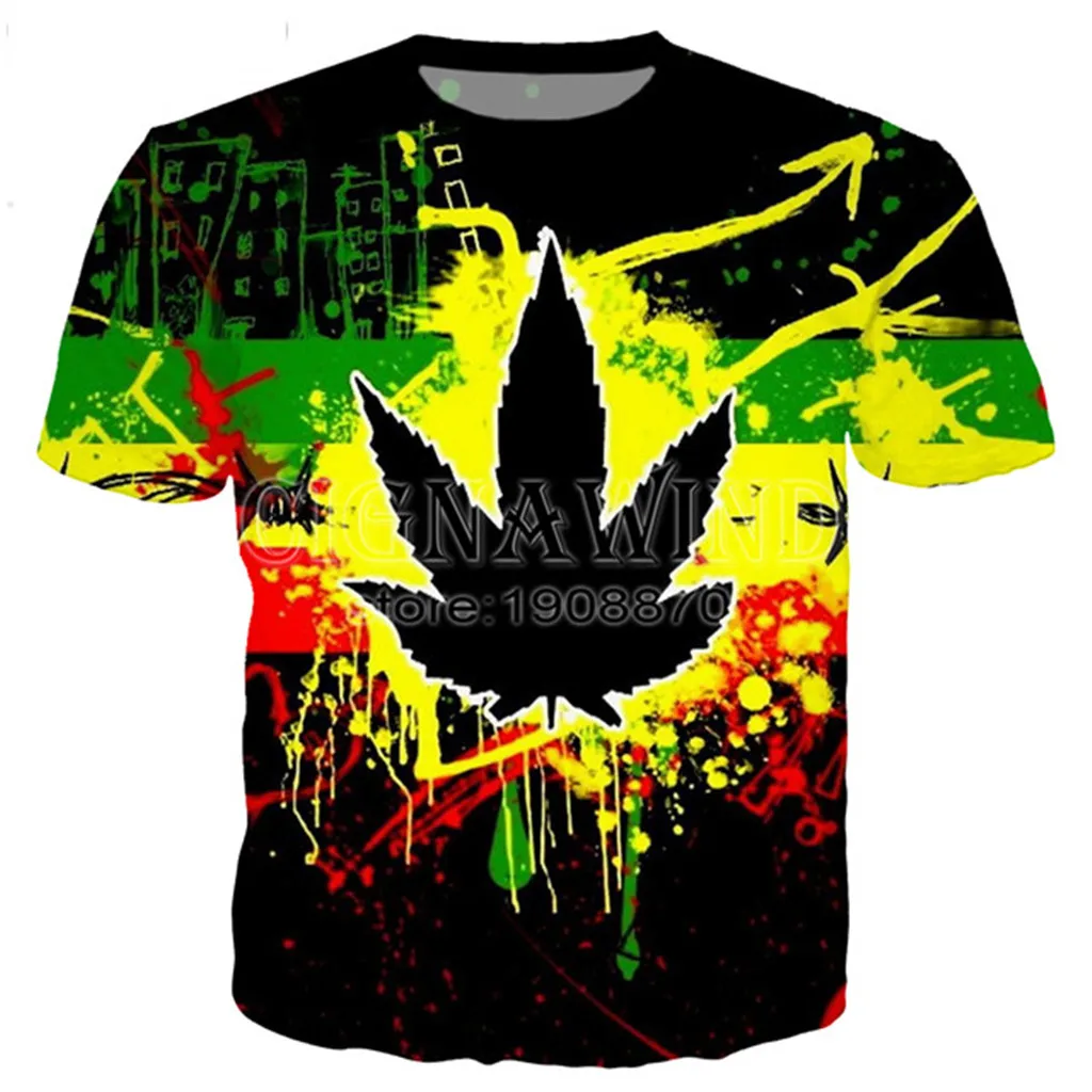 2022 Personality hit new classic BoB Marley Weed T-shirt Men\'s and women\'s 3D printed novelty fashion T-shirt hip hop streetwear