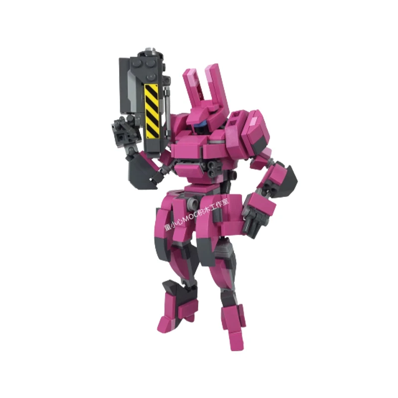 MOC Mecha Series Dark Pink Building Block Robot DIY Model Puzzle Collection Experts Brick Toys Education for Children Xmas Gifts