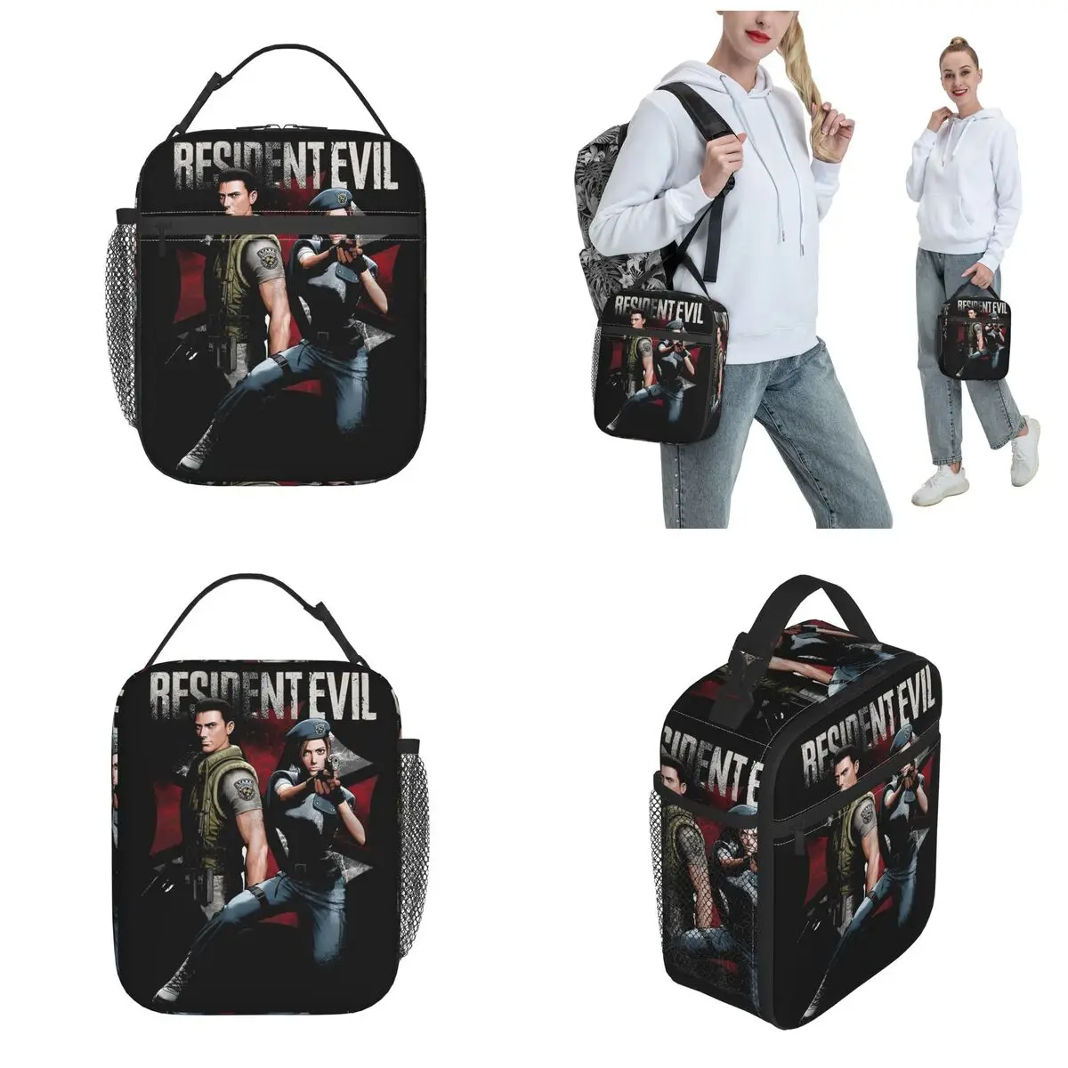 RESIDENT EVILs Game Lover Gaming Thermal Insulated Lunch Bags for Travel Reusable Food Container Bags Men Cooler Lunch Boxes