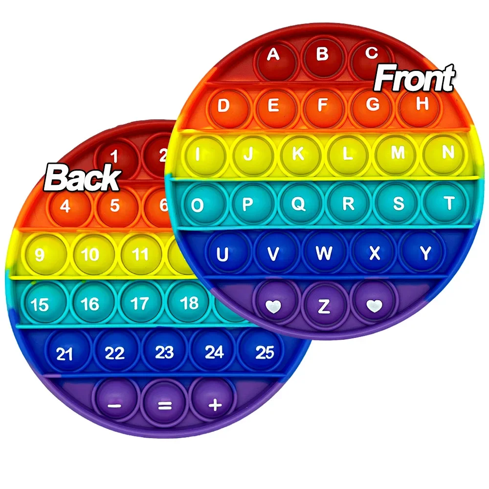 Impara i numeri 1-30 Alfabeti Lettere ABC Matematica Fidget Toys, Giochi da tavolo fonetica Push Bubbles Giocattoli didattici educativi per bambini