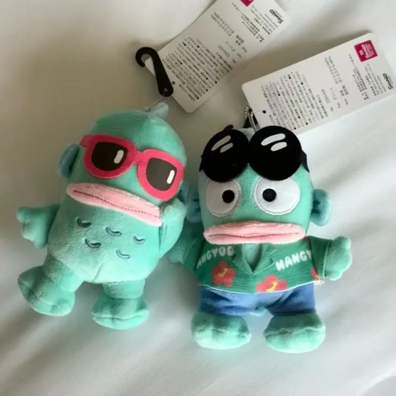 Novo estilo de férias hangyodon óculos de sol brinquedos de pelúcia pingente kawaii algodão sanrio plushine boneca mochila chaveiro presente