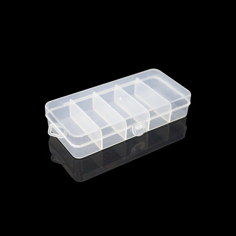 1PC Single-layer Five-cell Rectangular Plastic Box Transparent Storage Box Bead Jewelry Container Jewelry Storage