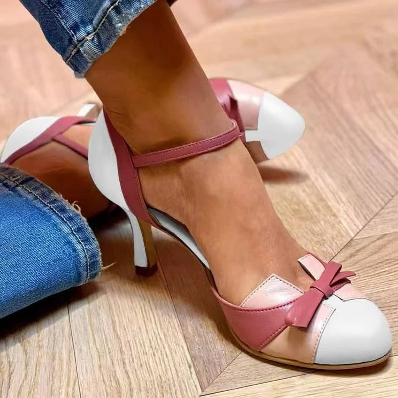 Sommerliche neue Rundkopf-Sandalen mit dünnem Absatz, bequeme, modische, heiß begehrte, sexy High-Heel-Sandalen für Damen – Detail 6