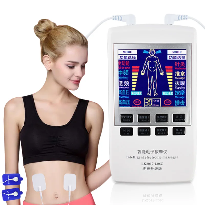 Tens Unit Electronic Pulse Massager Acupuncture 8 Modes EMS Muscle Stimulator Therapy Myostimulator Pain Relief Body Machine